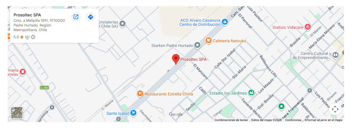 Mapa ubicación Prosoltec SPA